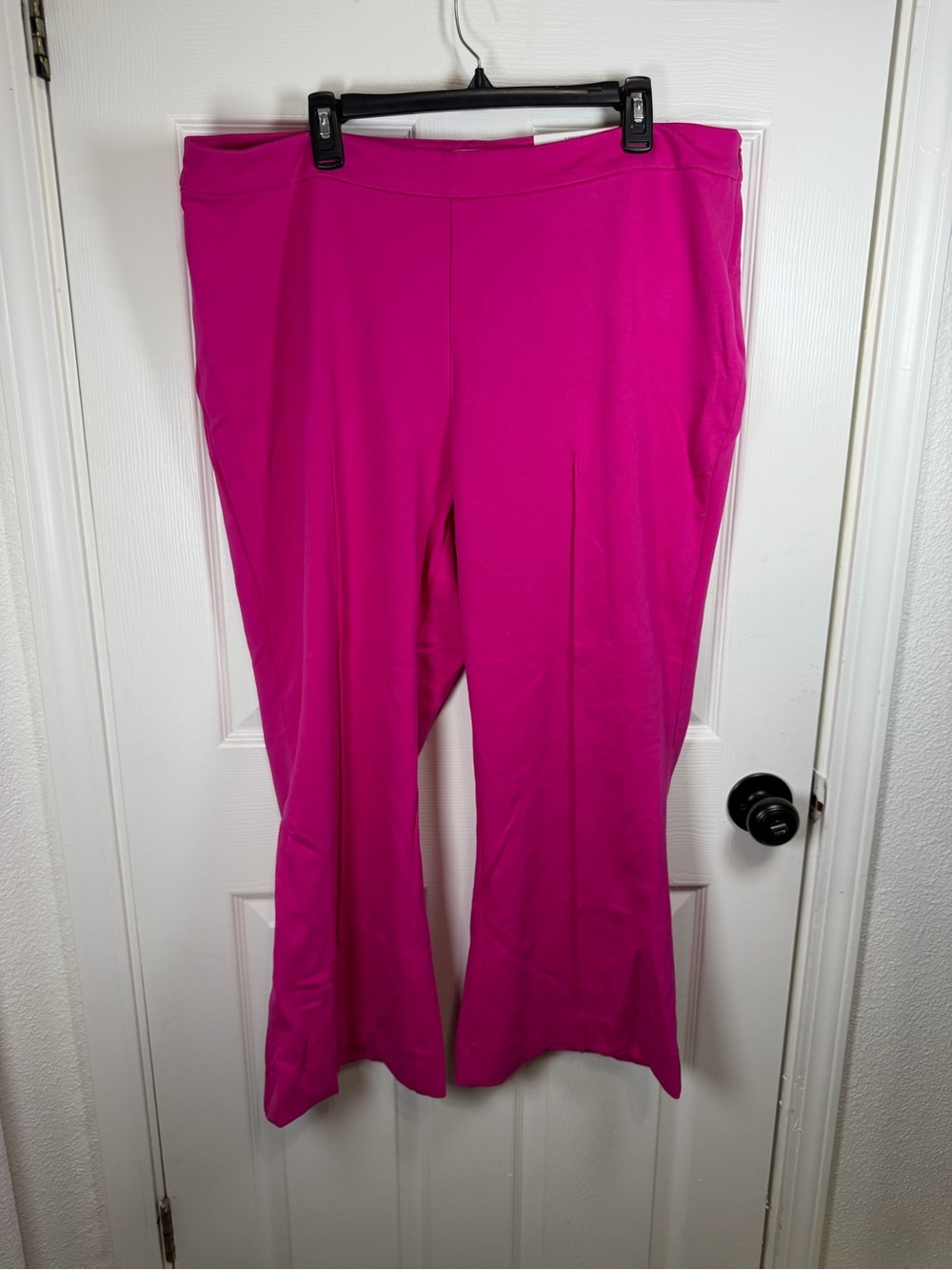 Plus-Size Kick Flare Trousers in Vibrant Hot Pink